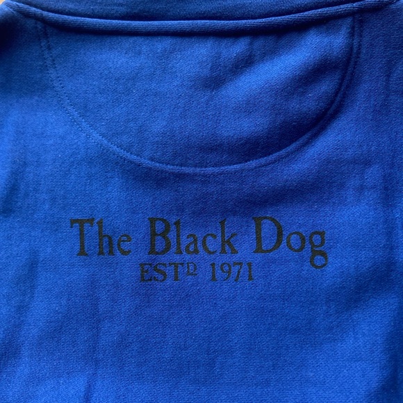 The Black Dog Mock Neck Royal Blue Pullover Heavy Sweatshirt Mens Medium Pockets - Picture 10 of 10